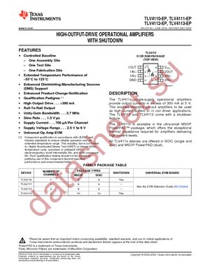 TLV4113MDGQREP datasheet  